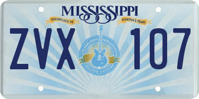 MS license plate ZVX107