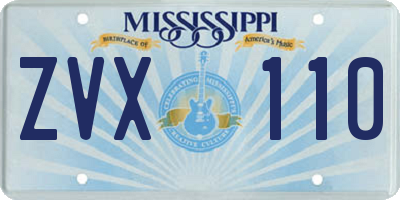 MS license plate ZVX110