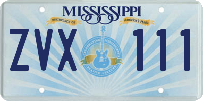 MS license plate ZVX111