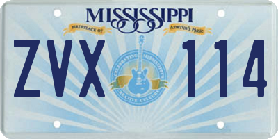 MS license plate ZVX114