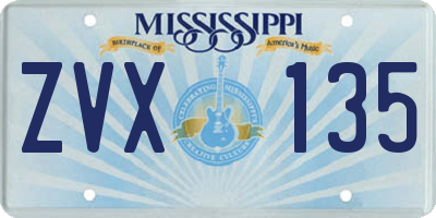 MS license plate ZVX135
