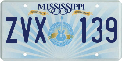 MS license plate ZVX139