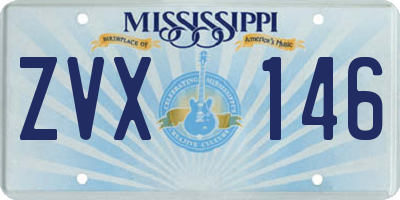 MS license plate ZVX146