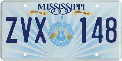 MS license plate ZVX148