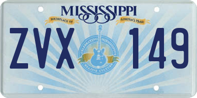MS license plate ZVX149
