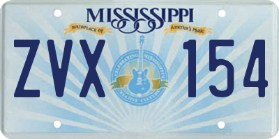 MS license plate ZVX154
