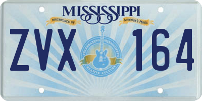 MS license plate ZVX164