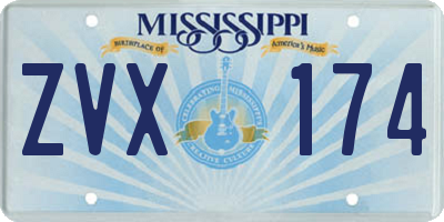 MS license plate ZVX174