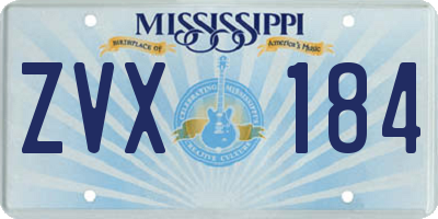 MS license plate ZVX184