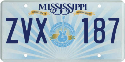 MS license plate ZVX187