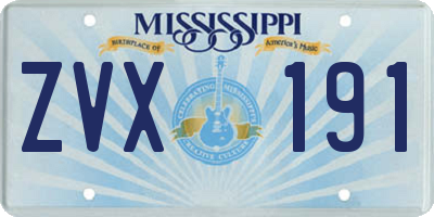 MS license plate ZVX191