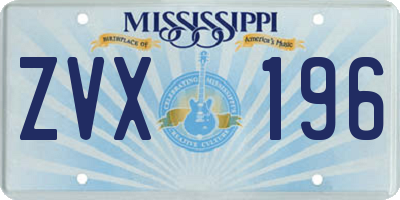 MS license plate ZVX196