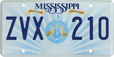 MS license plate ZVX210