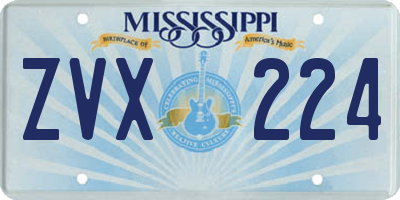 MS license plate ZVX224