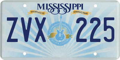 MS license plate ZVX225