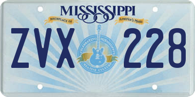 MS license plate ZVX228