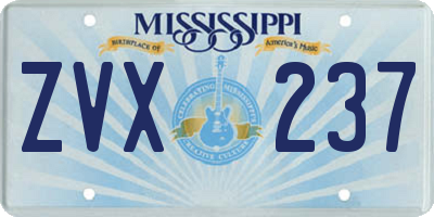 MS license plate ZVX237