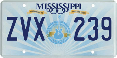 MS license plate ZVX239