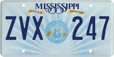 MS license plate ZVX247