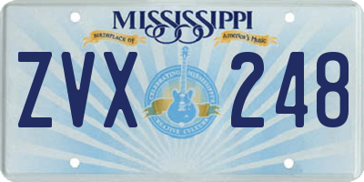 MS license plate ZVX248