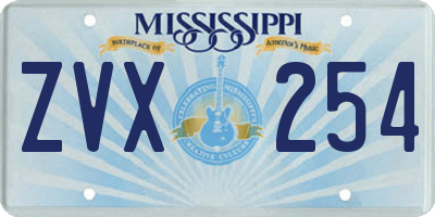 MS license plate ZVX254