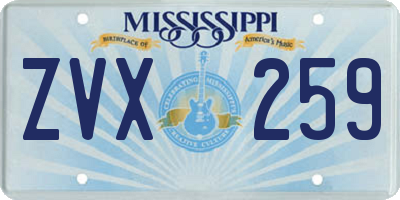 MS license plate ZVX259
