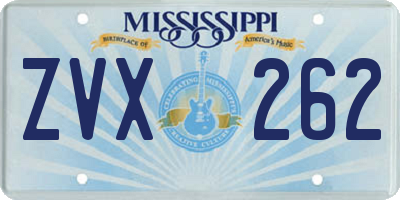 MS license plate ZVX262