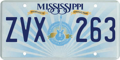 MS license plate ZVX263