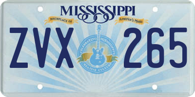 MS license plate ZVX265