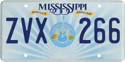MS license plate ZVX266