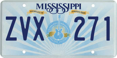 MS license plate ZVX271