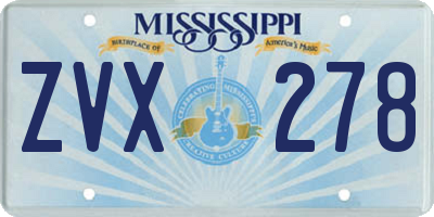 MS license plate ZVX278