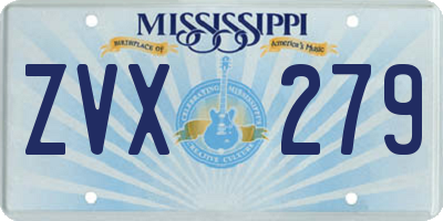MS license plate ZVX279