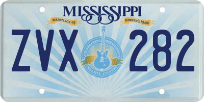 MS license plate ZVX282