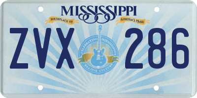 MS license plate ZVX286