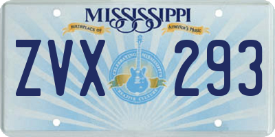 MS license plate ZVX293
