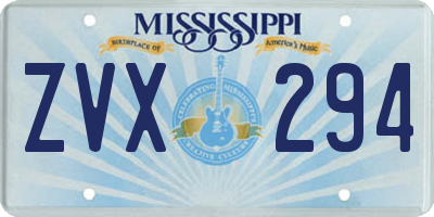 MS license plate ZVX294