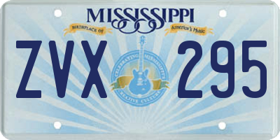 MS license plate ZVX295