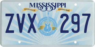 MS license plate ZVX297