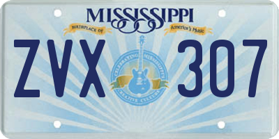 MS license plate ZVX307