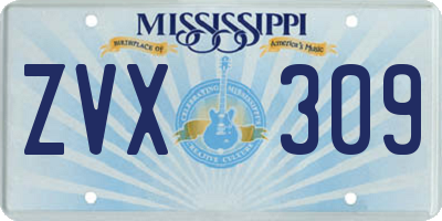 MS license plate ZVX309