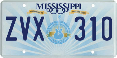 MS license plate ZVX310