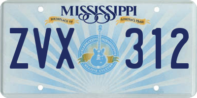 MS license plate ZVX312