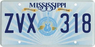 MS license plate ZVX318