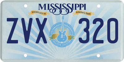 MS license plate ZVX320