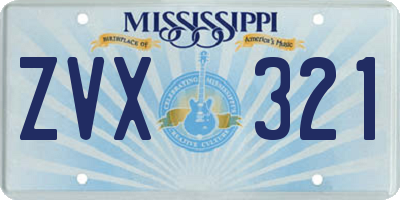 MS license plate ZVX321