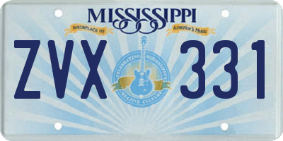 MS license plate ZVX331