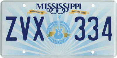 MS license plate ZVX334