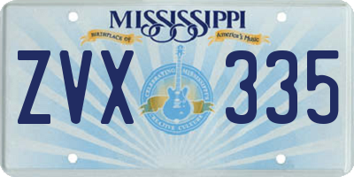 MS license plate ZVX335