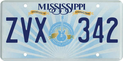 MS license plate ZVX342